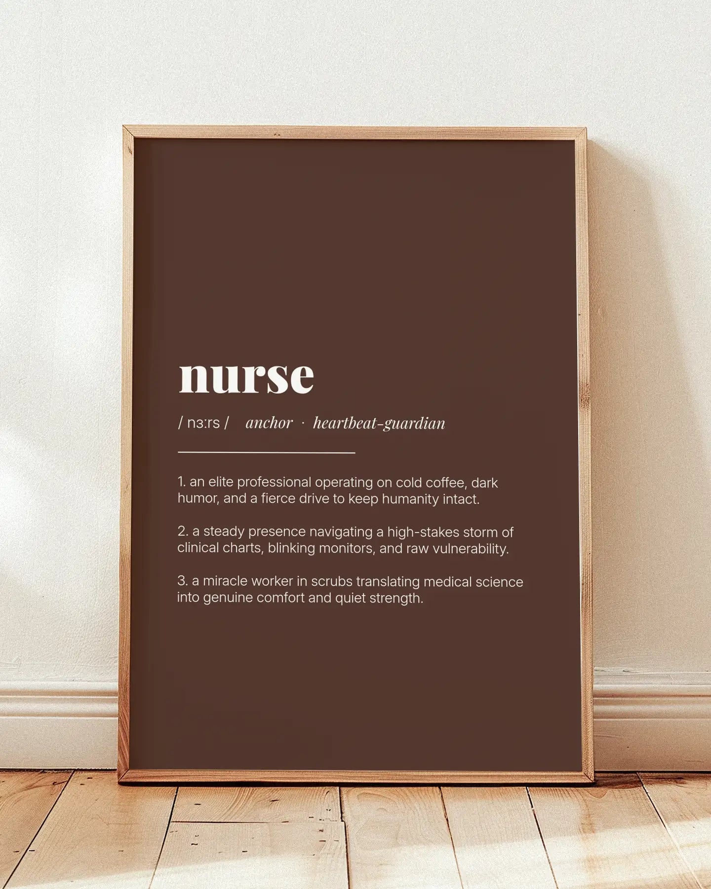 Definition Poster of Nurse on Espresso background