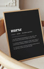 Definition Poster of Nurse on Midnight Ink background
