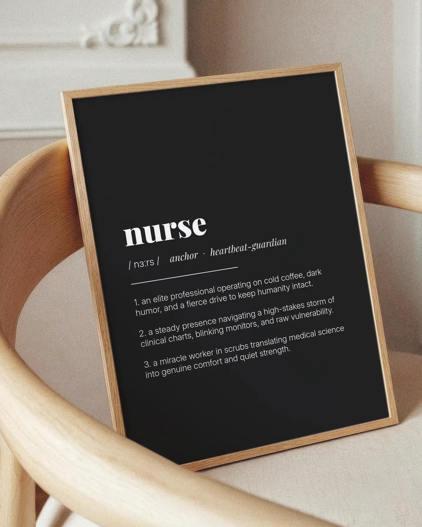Definition Poster of Nurse on Midnight Ink background