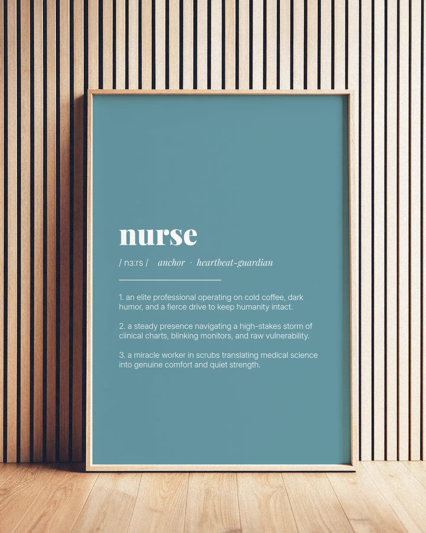 Definition Poster of Nurse on Sea Glass background