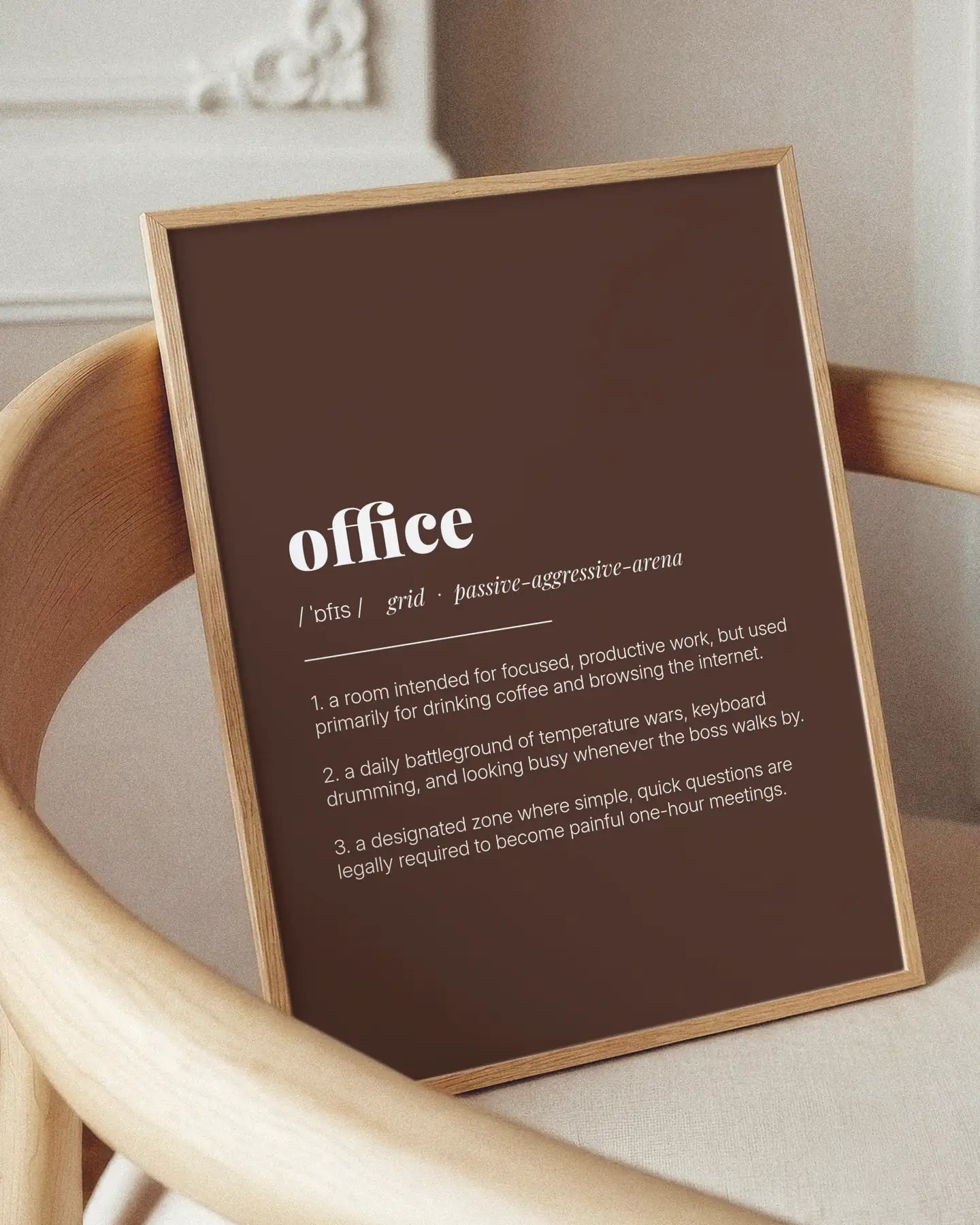 Definition Poster of Office on Espresso background