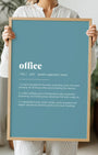 Definition Poster of Office on Sea Glass background