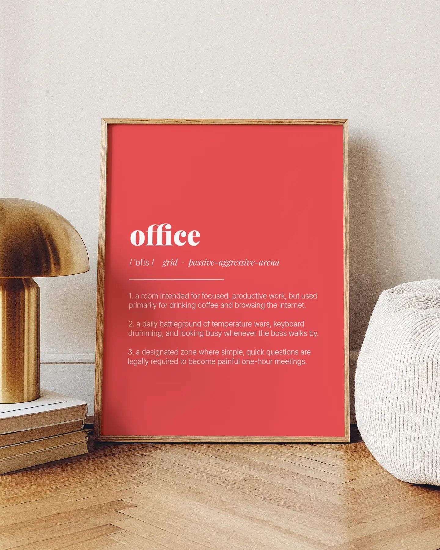 Definition Poster of Office on Strawberry background