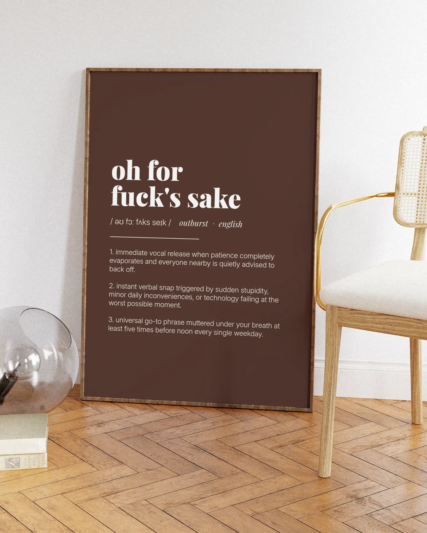 Definition Poster of Oh For<br />Fuck's Sake on Espresso background