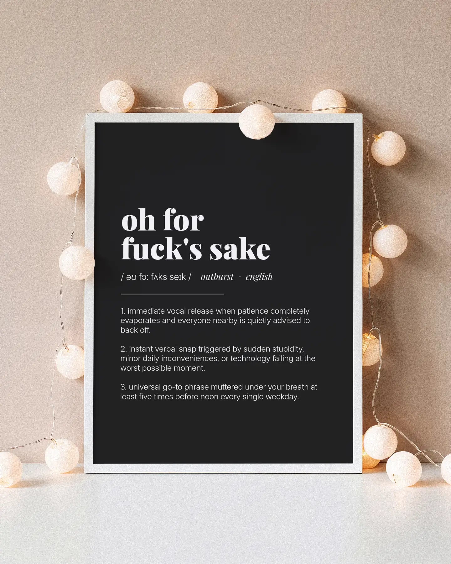 Definition Poster of Oh For<br />Fuck's Sake on Midnight Ink background