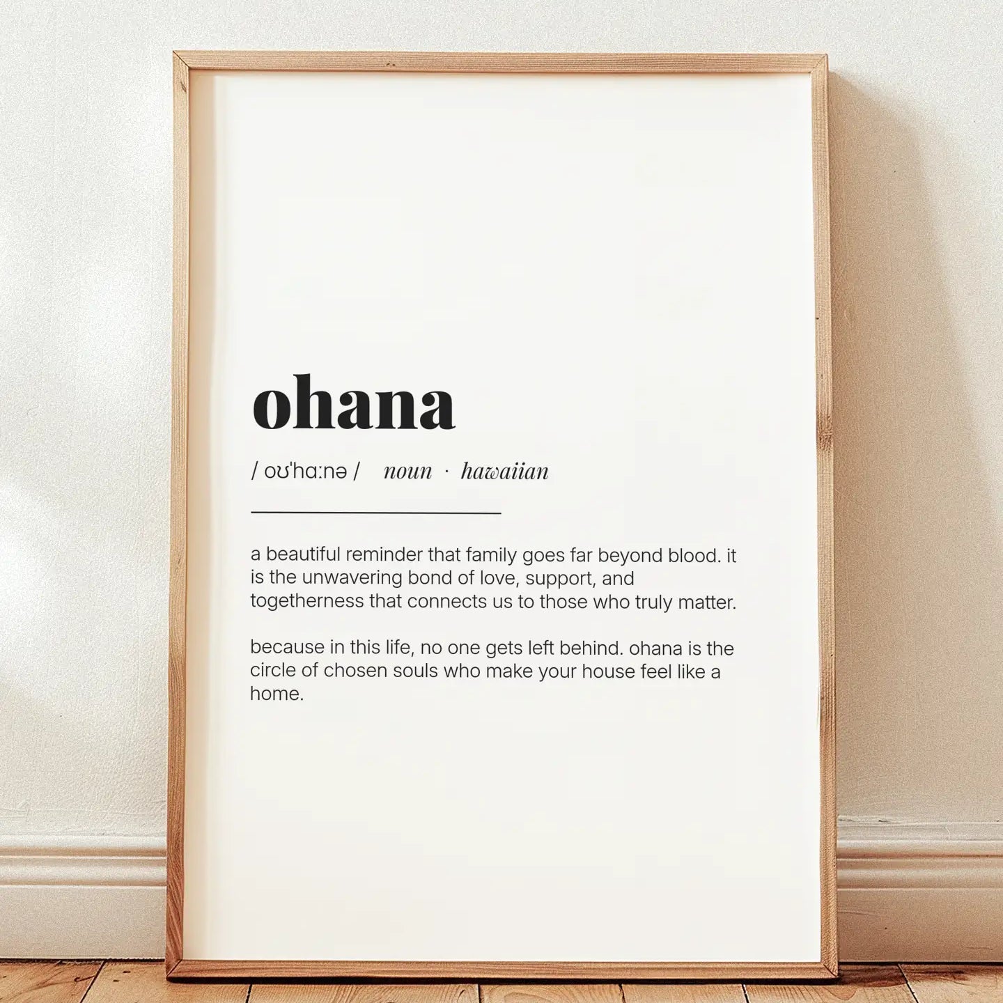 Definition Poster of Ohana on Gallery White background