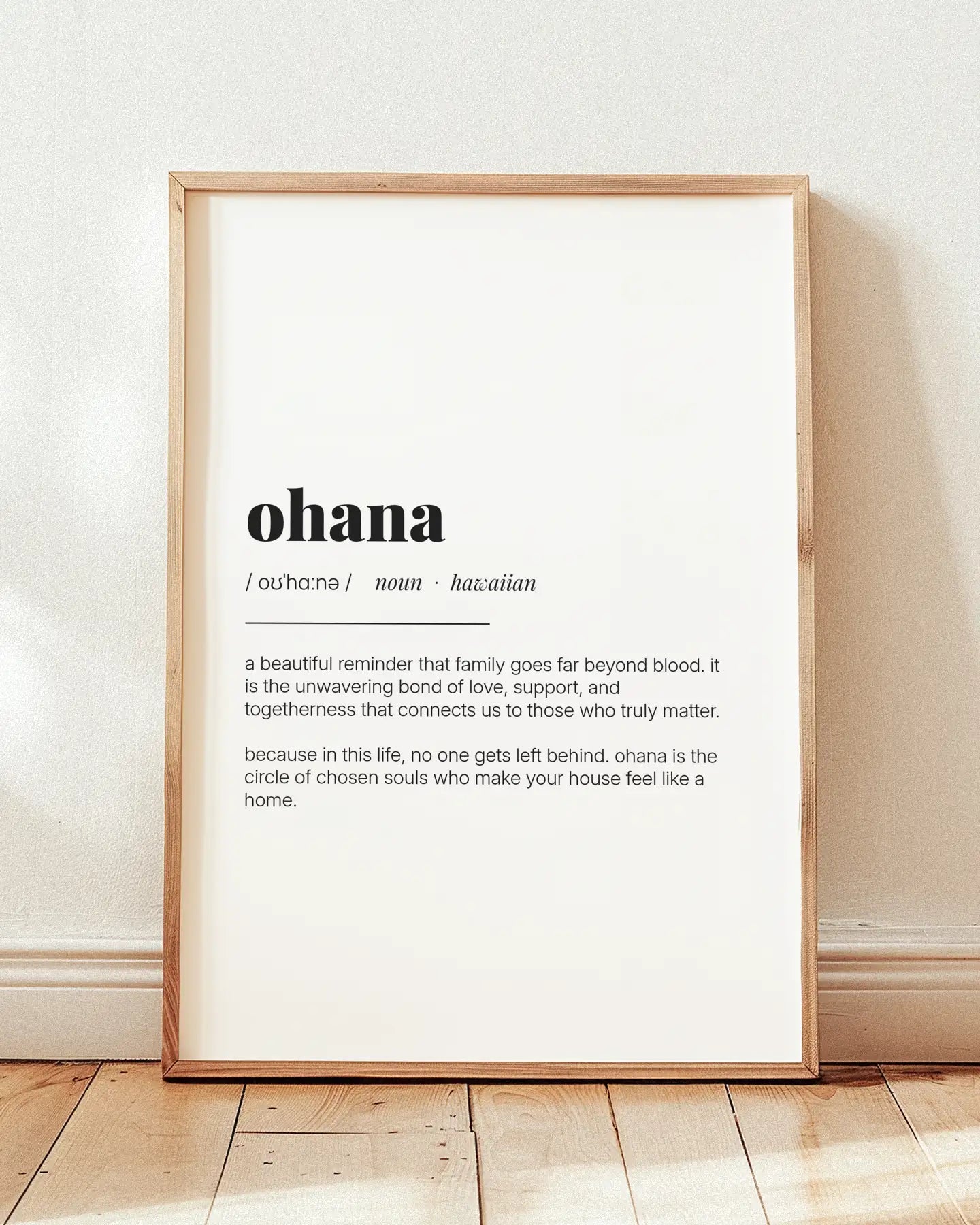 Definition Poster of Ohana on Gallery White background