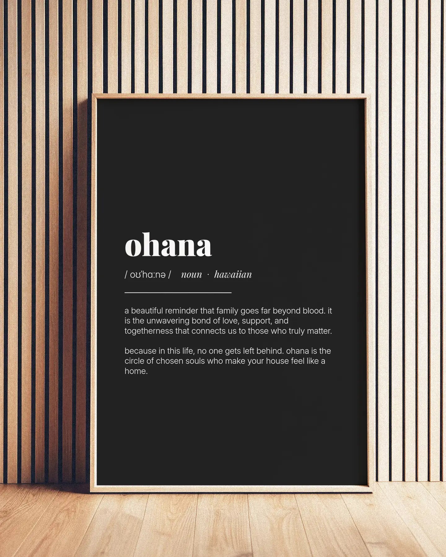 Definition Poster of Ohana on Midnight Ink background