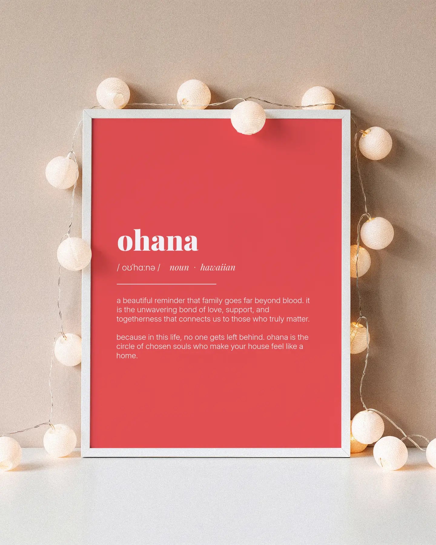 Definition Poster of Ohana on Strawberry background