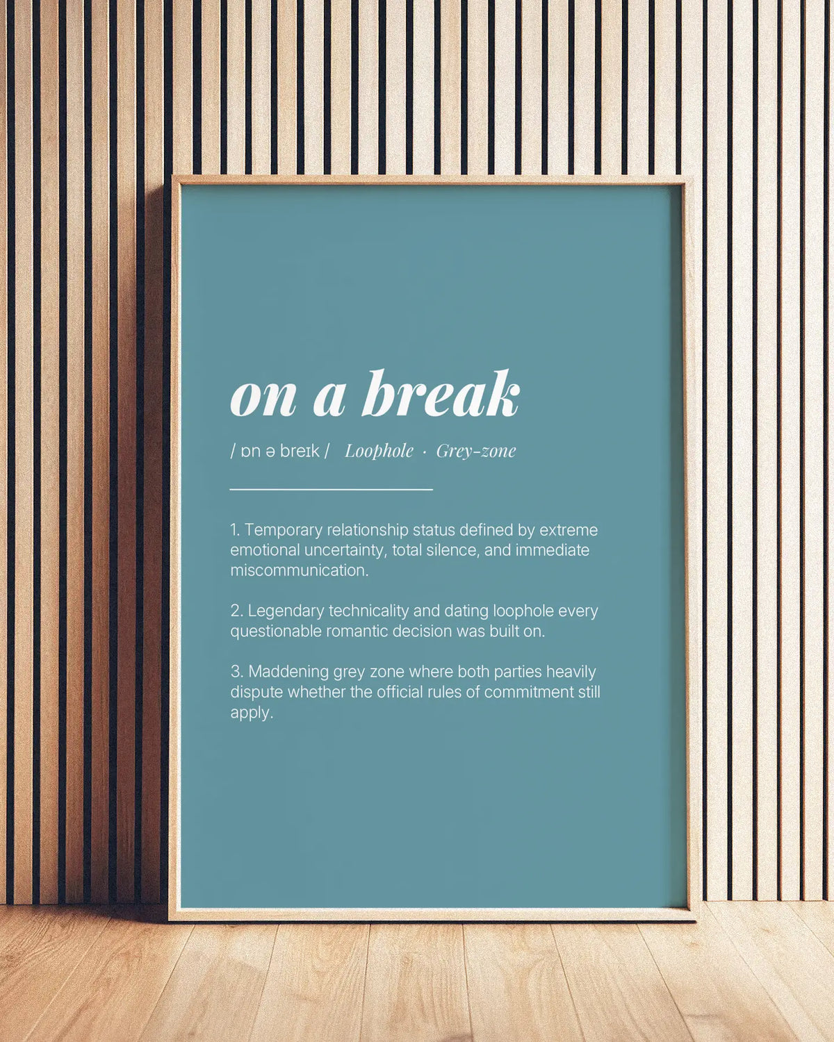 Definition Poster of On A Break on Sea Glass background