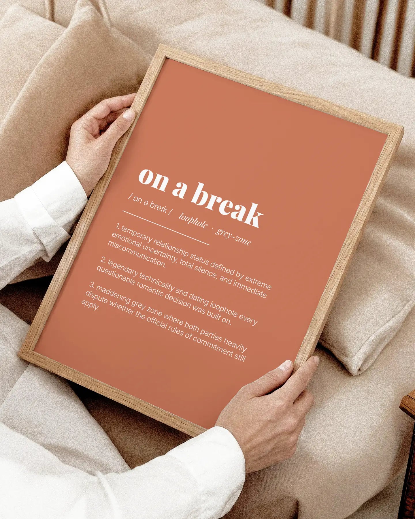Definition Poster of On A Break on Terracotta background