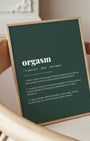 Definition Poster of Orgasm on Emerald background