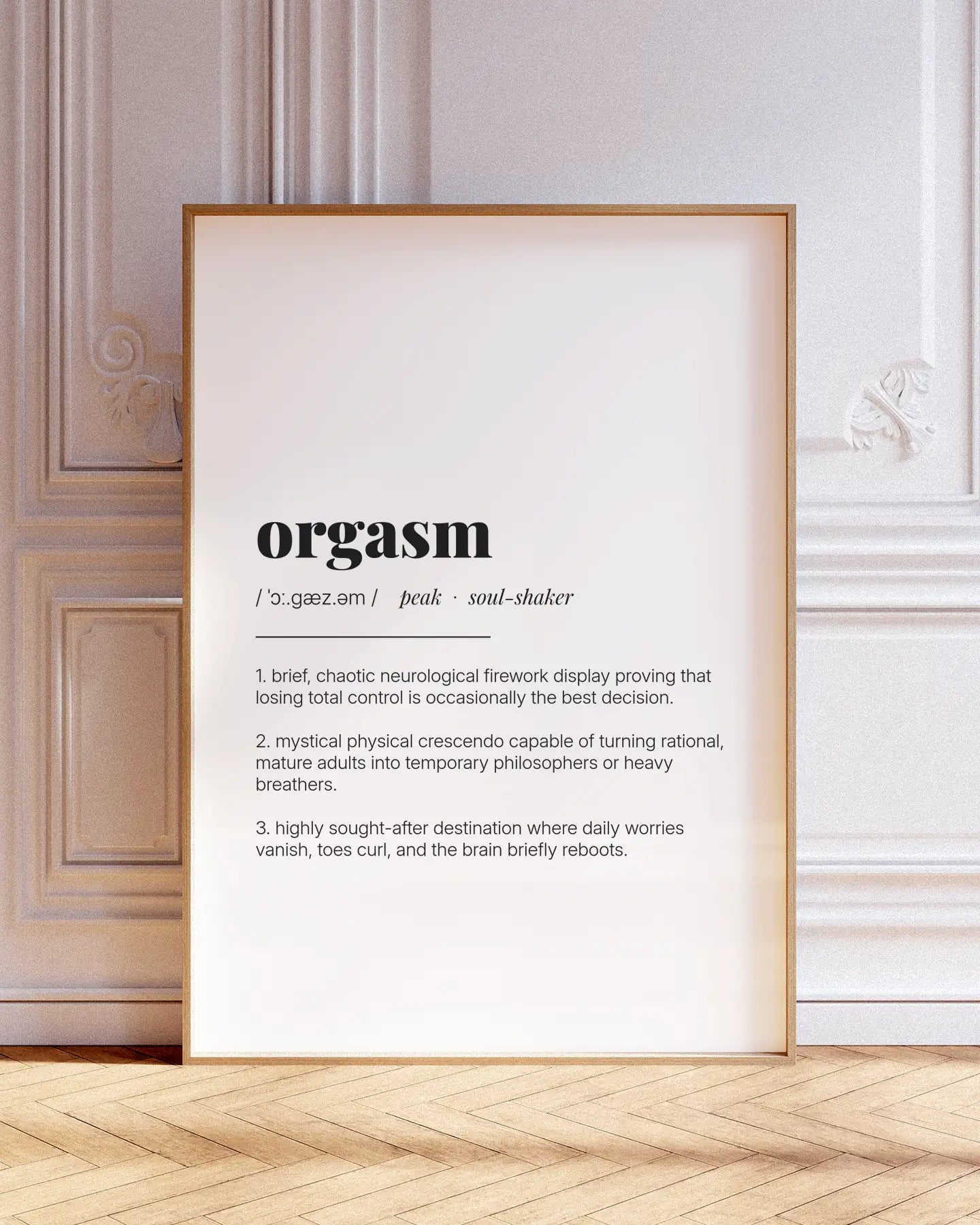 Definition Poster of Orgasm on Gallery White background
