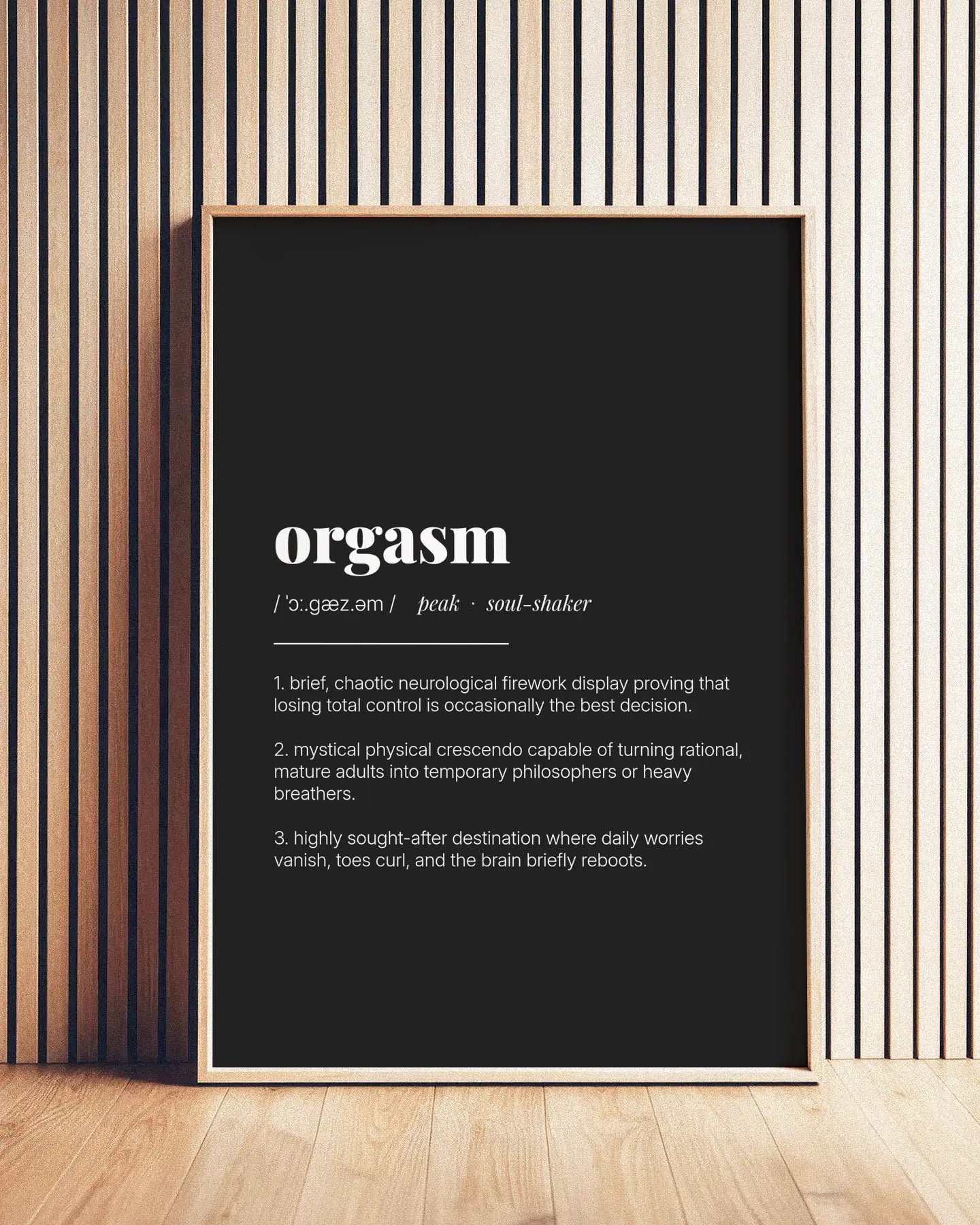 Definition Poster of Orgasm on Midnight Ink background