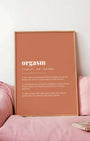 Definition Poster of Orgasm on Terracotta background