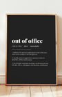 Definition Poster of Out of Office on Midnight Ink background