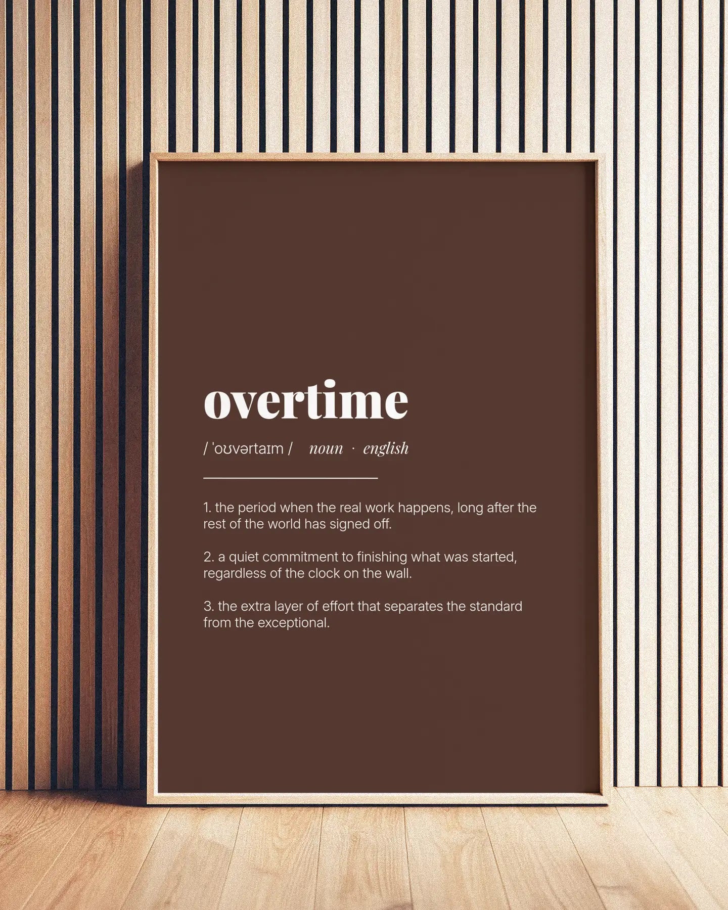 Definition Poster of Overtime on Espresso background