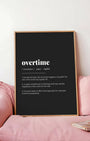 Definition Poster of Overtime on Midnight Ink background