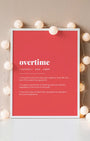 Definition Poster of Overtime on Strawberry background