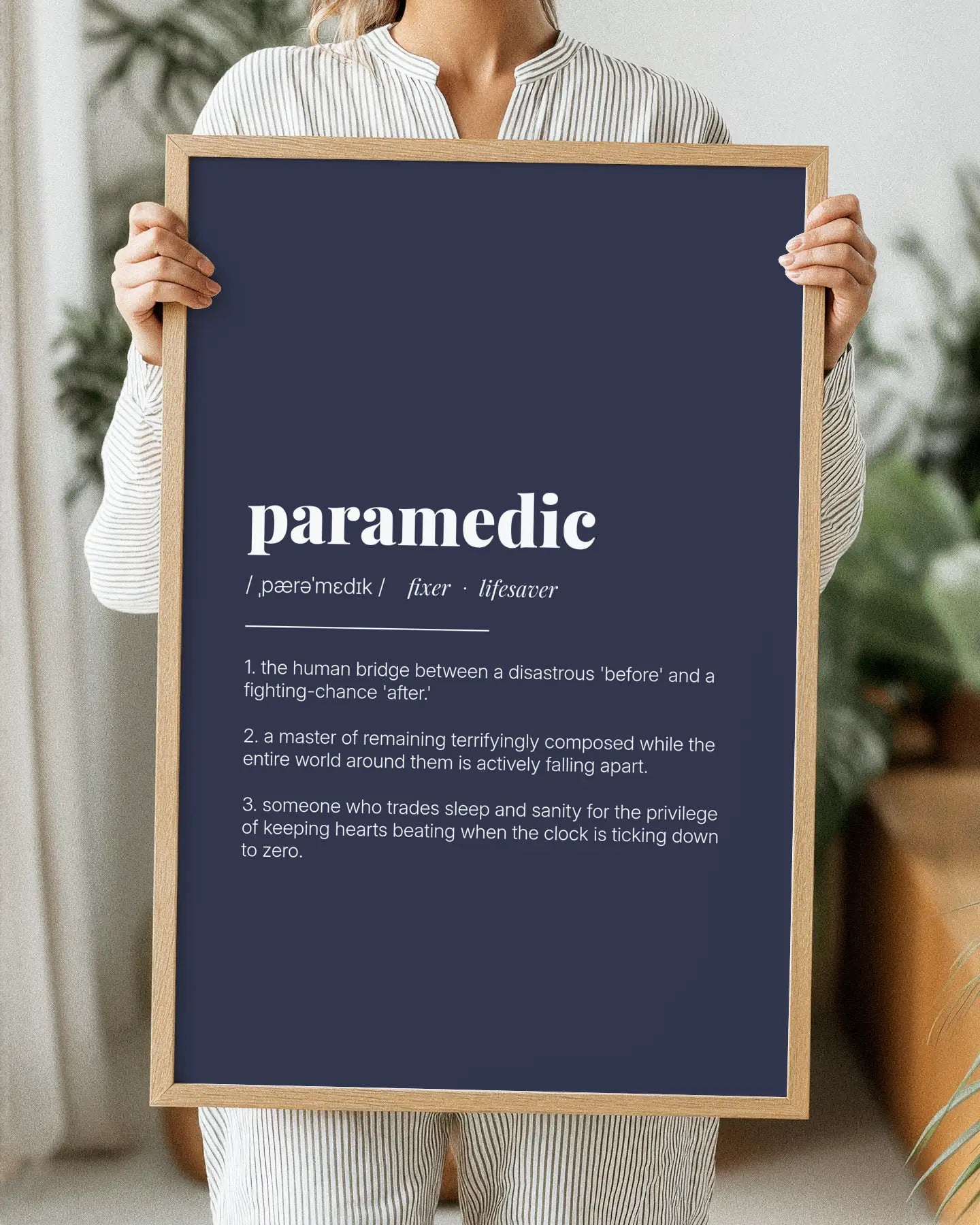 Definition Poster of Paramedic on Deep Navy background
