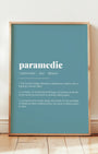 Definition Poster of Paramedic on Sea Glass background