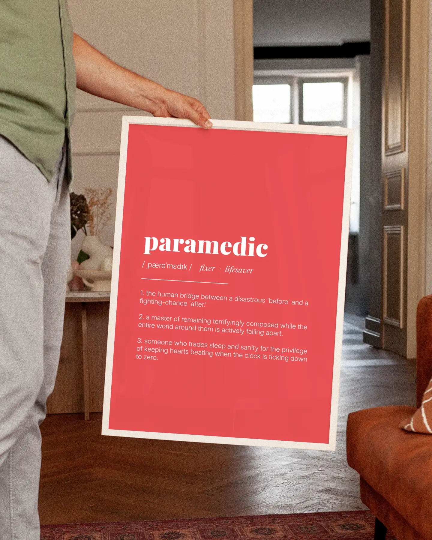 Definition Poster of Paramedic on Strawberry background