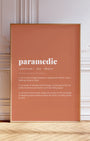 Definition Poster of Paramedic on Terracotta background