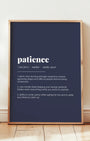 Definition Poster of Patience on Deep Navy background