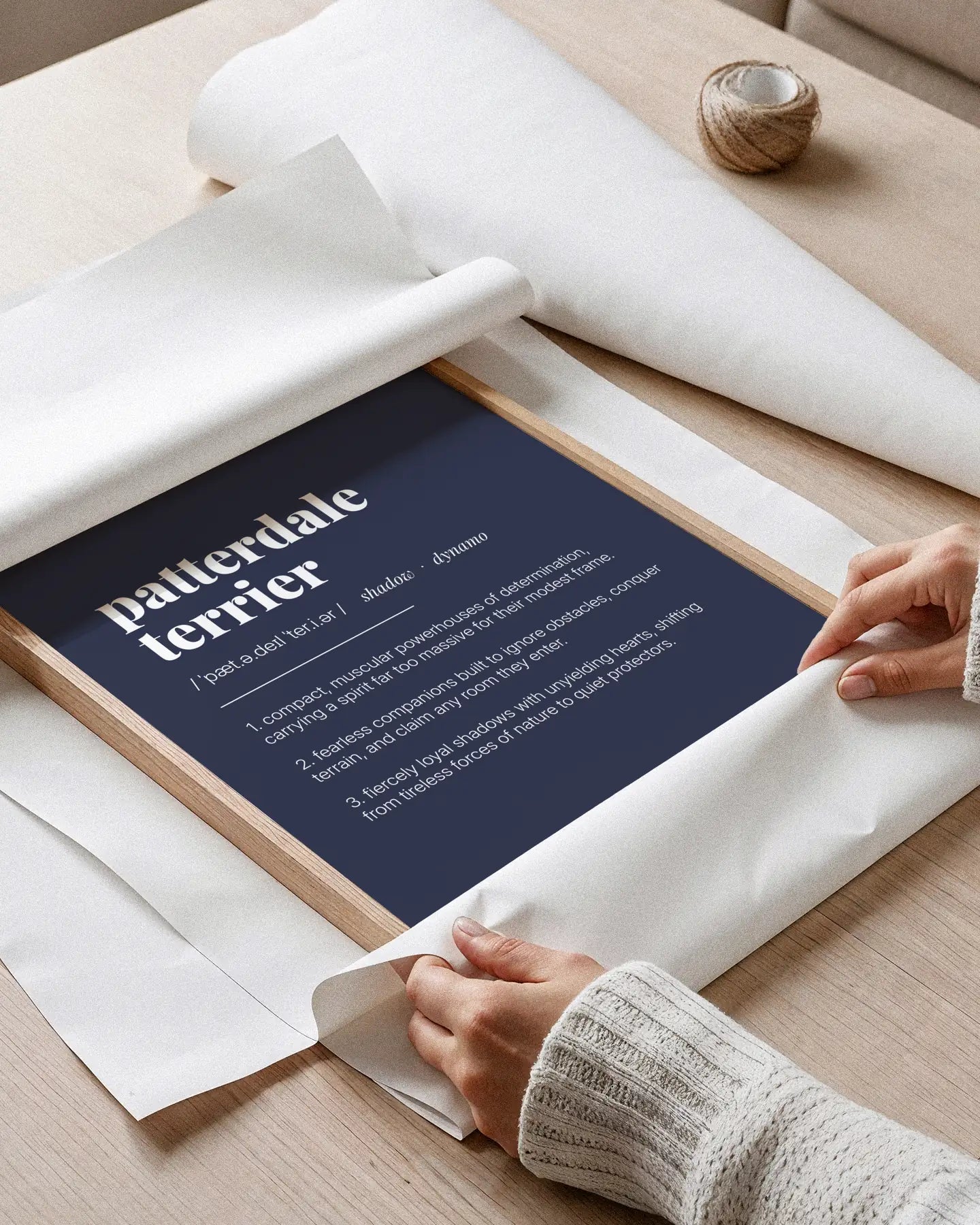 Definition Poster of Patterdale<br />Terrier on Deep Navy background