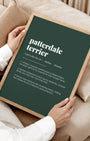 Definition Poster of Patterdale<br />Terrier on Emerald background