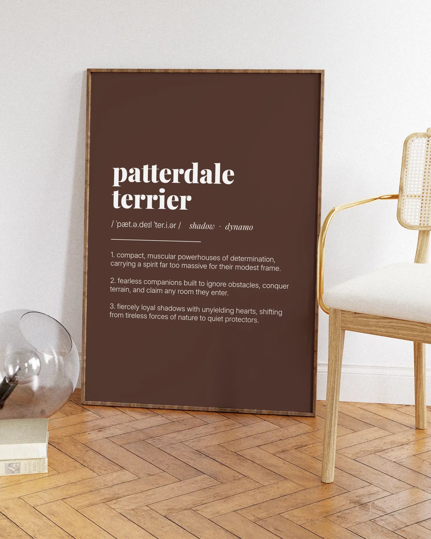 Definition Poster of Patterdale<br />Terrier on Espresso background