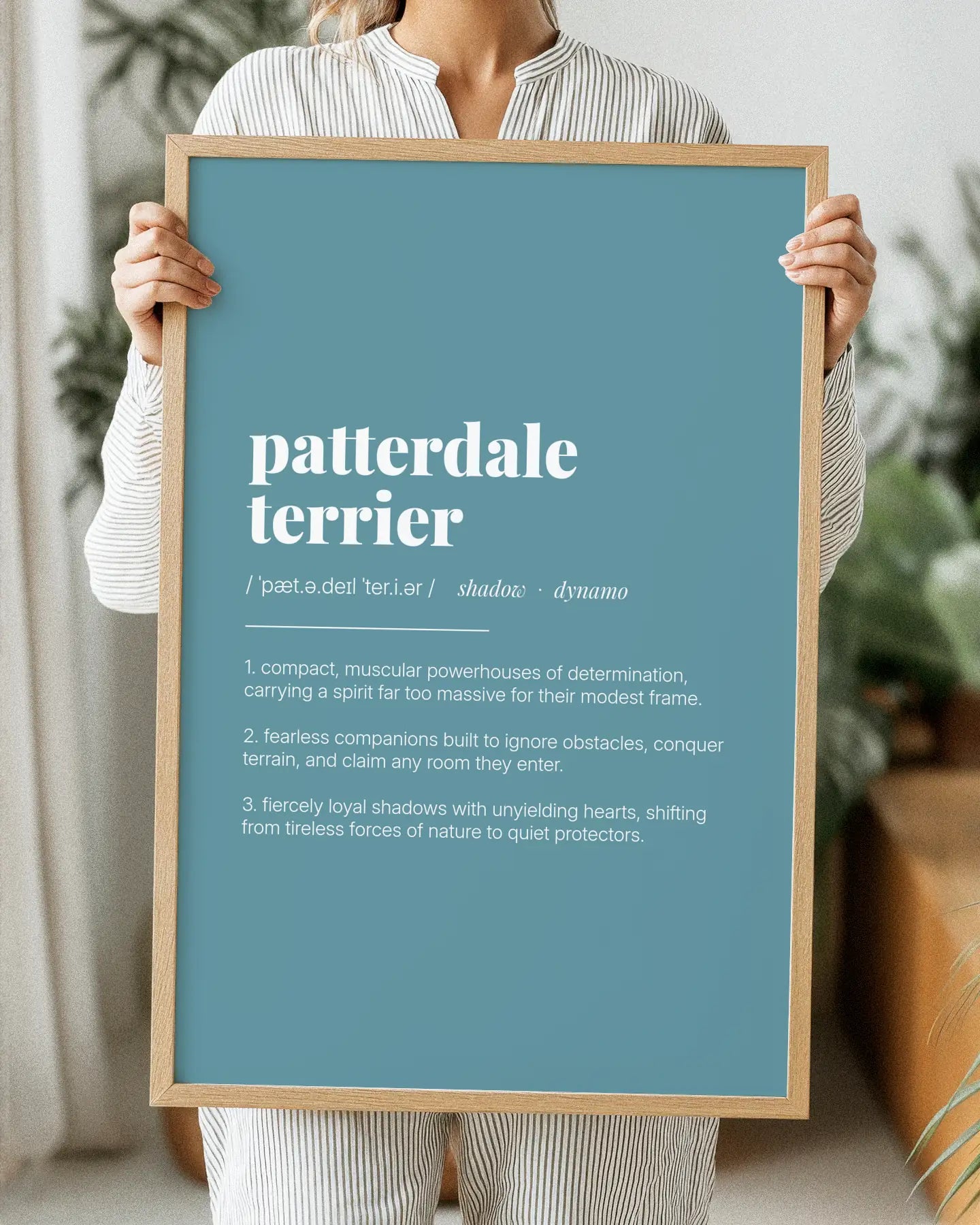Definition Poster of Patterdale<br />Terrier on Sea Glass background