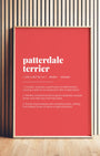 Definition Poster of Patterdale<br />Terrier on Strawberry background