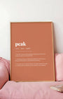 Definition Poster of Peak on Terracotta background