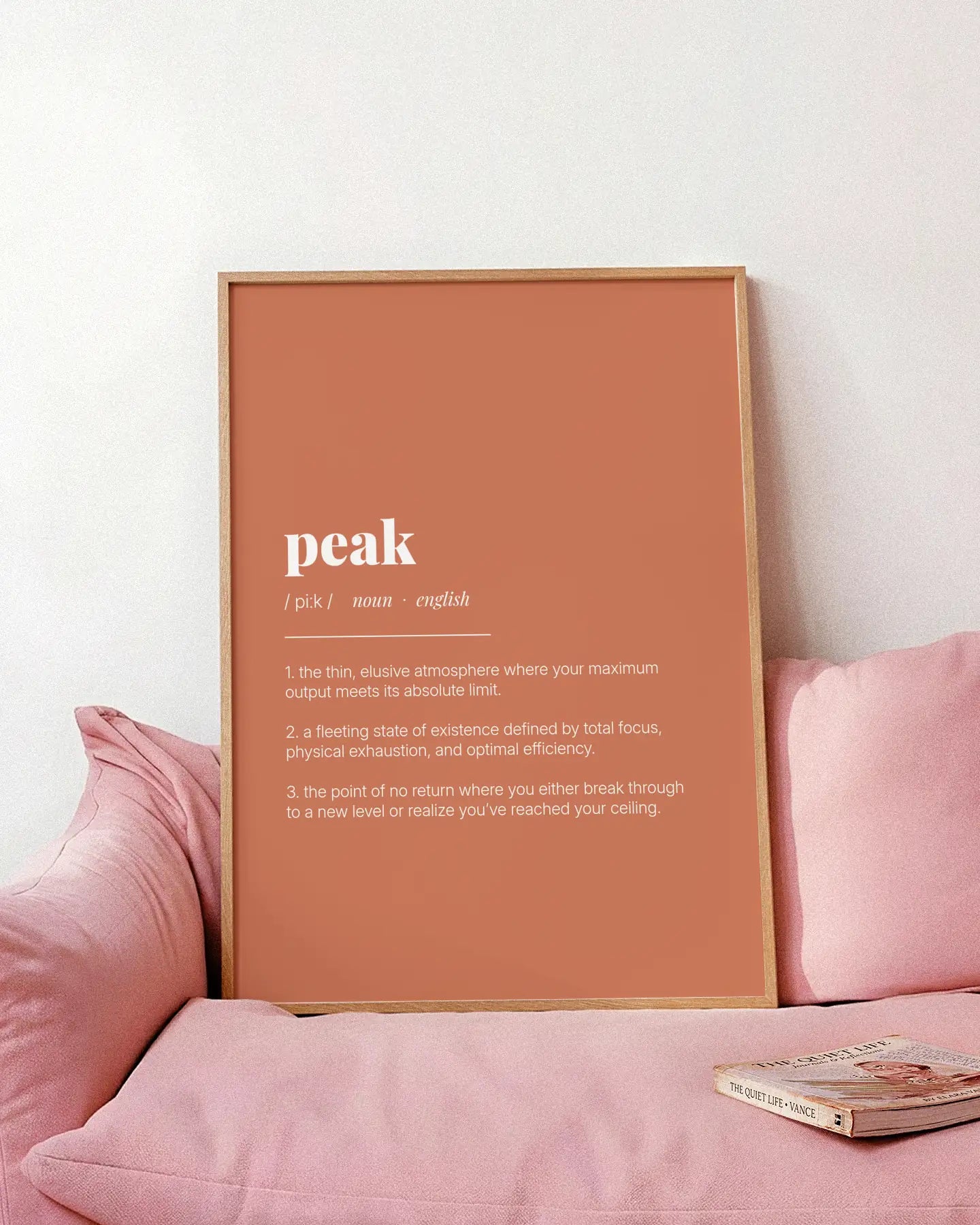 Definition Poster of Peak on Terracotta background
