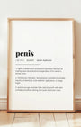 Definition Poster of Penis on Gallery White background