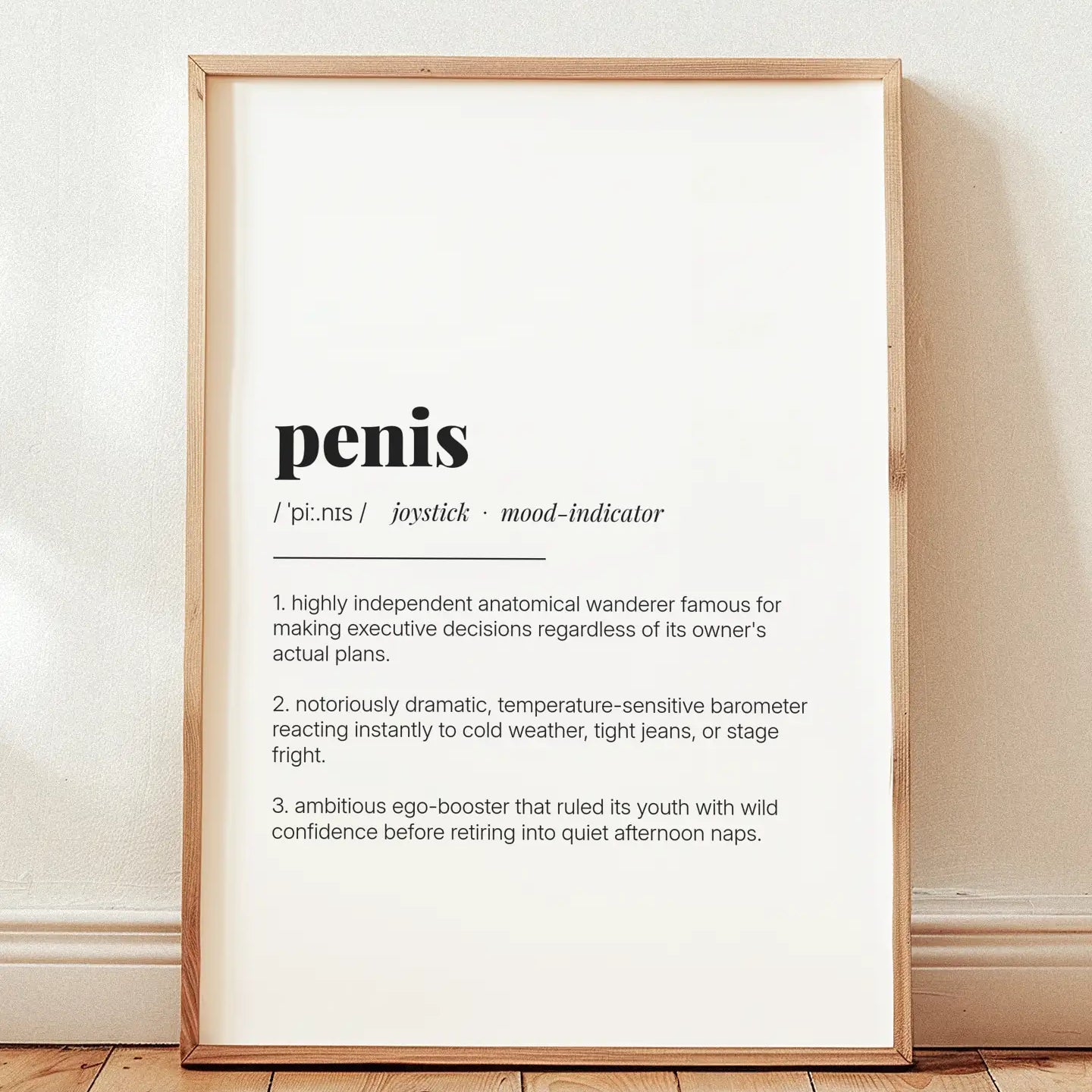 Definition Poster of Penis on Gallery White background