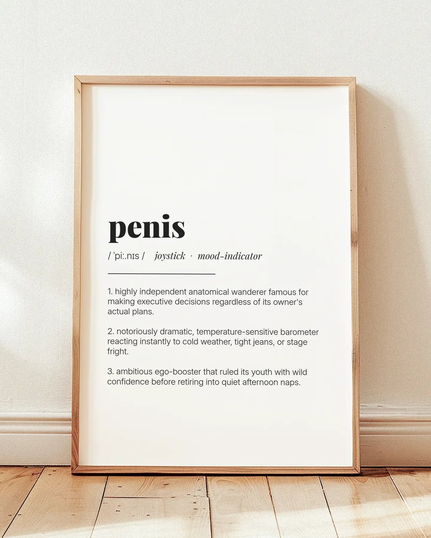 Definition Poster of Penis on Gallery White background