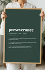 Definition Poster of Perseverance on Emerald background
