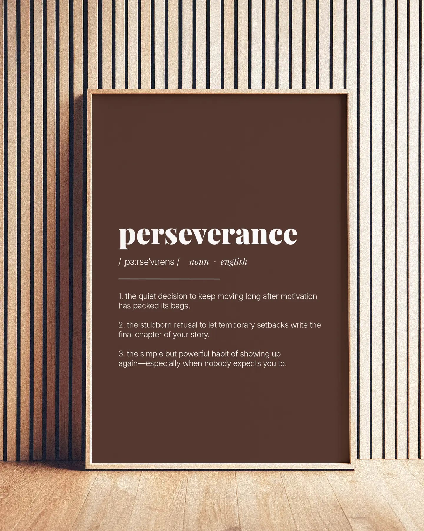 Definition Poster of Perseverance on Espresso background