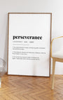 Definition Poster of Perseverance on Gallery White background