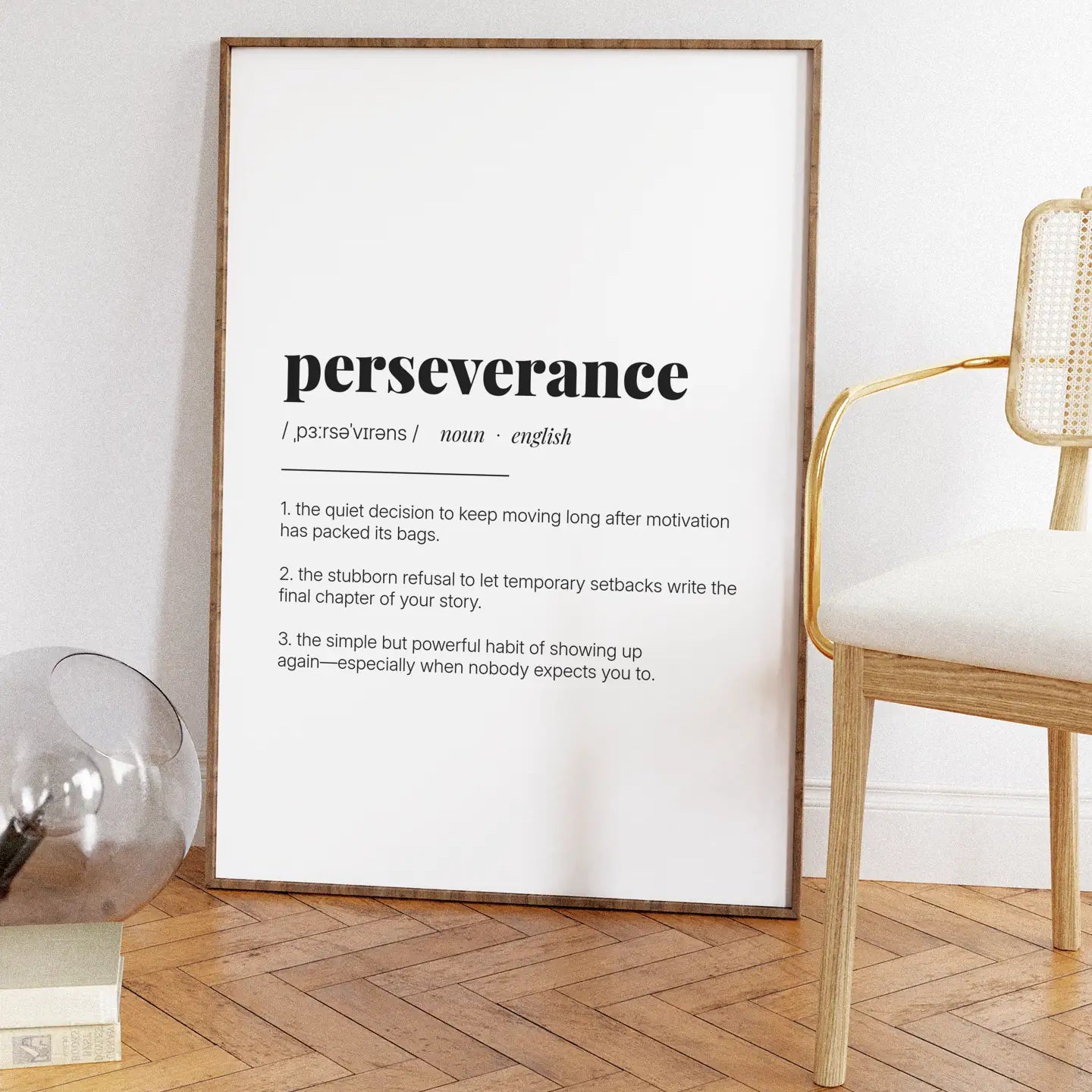 Definition Poster of Perseverance on Gallery White background