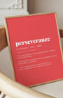 Definition Poster of Perseverance on Strawberry background