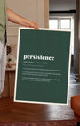 Definition Poster of Persistence on Emerald background