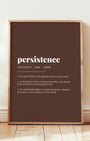 Definition Poster of Persistence on Espresso background