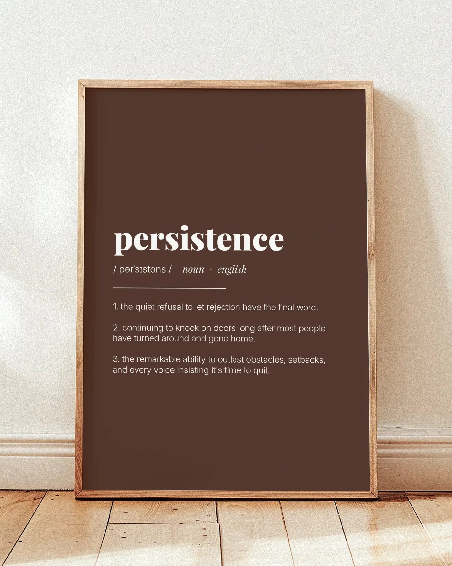 Definition Poster of Persistence on Espresso background
