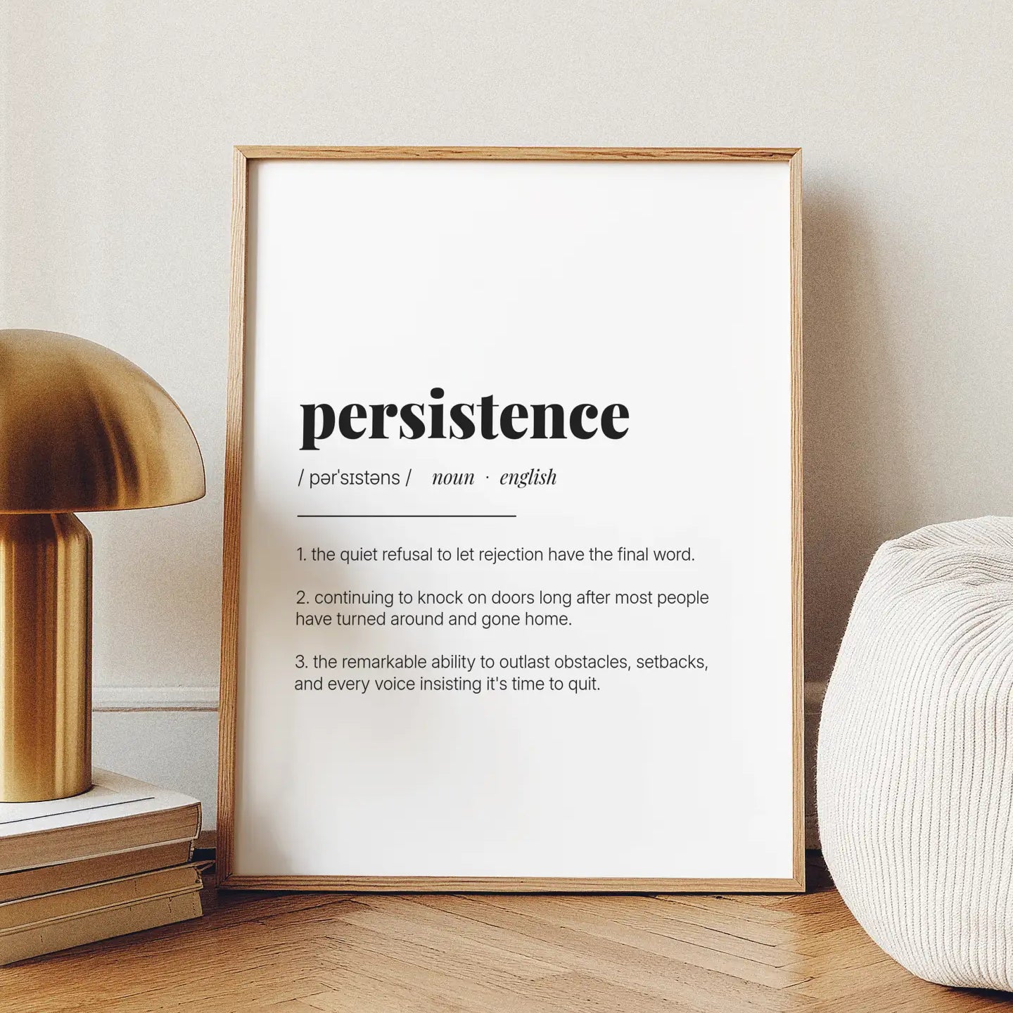 Definition Poster of Persistence on Gallery White background