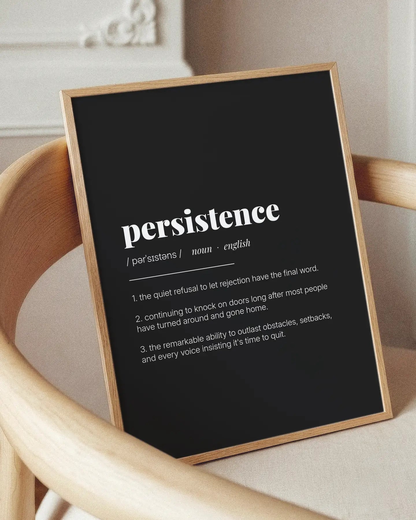 Definition Poster of Persistence on Midnight Ink background