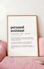 Definition Poster of Personal<br />Assistant on Gallery White background