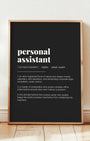 Definition Poster of Personal<br />Assistant on Midnight Ink background